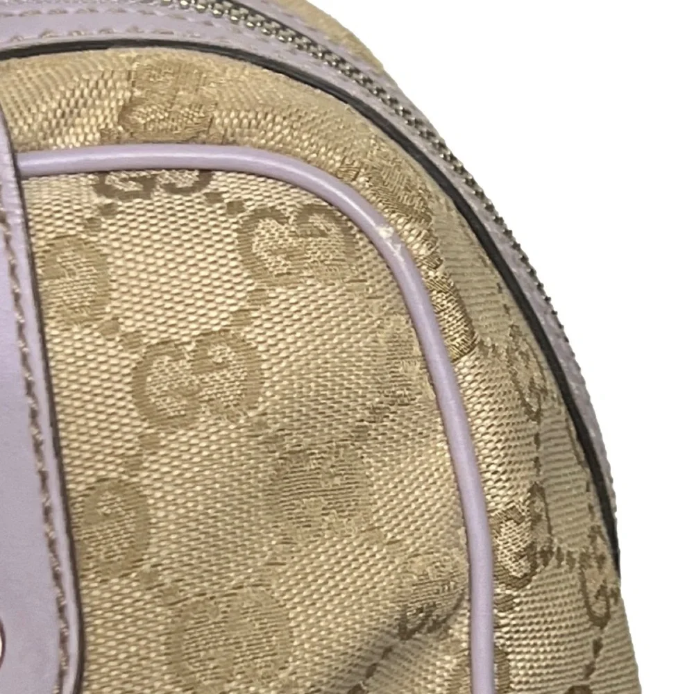 Gucci Canvas and Lilac Colored Leather Handbag - Picture 9 of 17